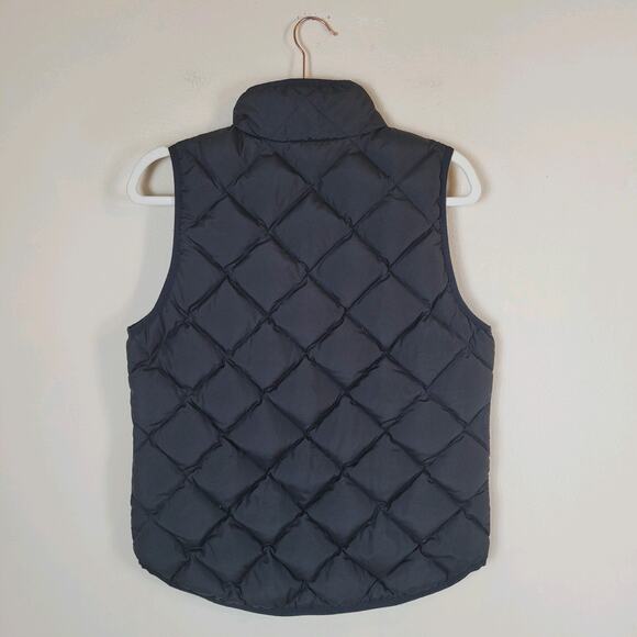 J. Crew Vest Small Black Excursion Quilted Down 02725 Zip Casual Lightweight - Picture 3 of 7